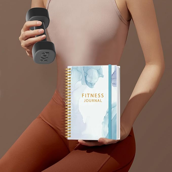 Simplified Fitness Journal for Women & Men,A5 Workout Journal/Planner Daily Exercise Log Book to Weight Loss, Gym, Muscle Gain, Bodybuilding Progress, 5.8"x8.3", Teal Flower