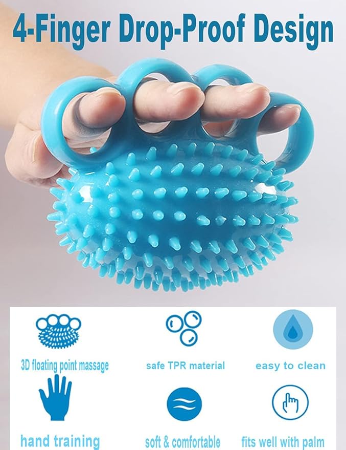 Hand Exercise Squeeze Balls, Grip Strength Trainer, Finger Recovery Kit, Improve Fingers Flexibility, Stress Relief & Physical Therapy, Multiple Resistance Levels, 3 Types, Set of 5