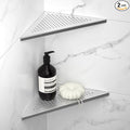 Corner Shower Shelf 2 Pack, 304 Stainless Steel Grout in Shelves for Bathroom, 10'' Recessed Shelf Rack for Tiled Wall, No Drilling Needed (10'', Silver)