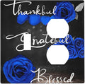 Decorative Light Switch Cover Plate Blue Rose Thankful Grateful Blessed 2 Gang Outlet Covers 1 Toggle 1 Duplex Wall Plate Decorate Electrical Switch Plate Covers for Bedroom Bathroom Decor