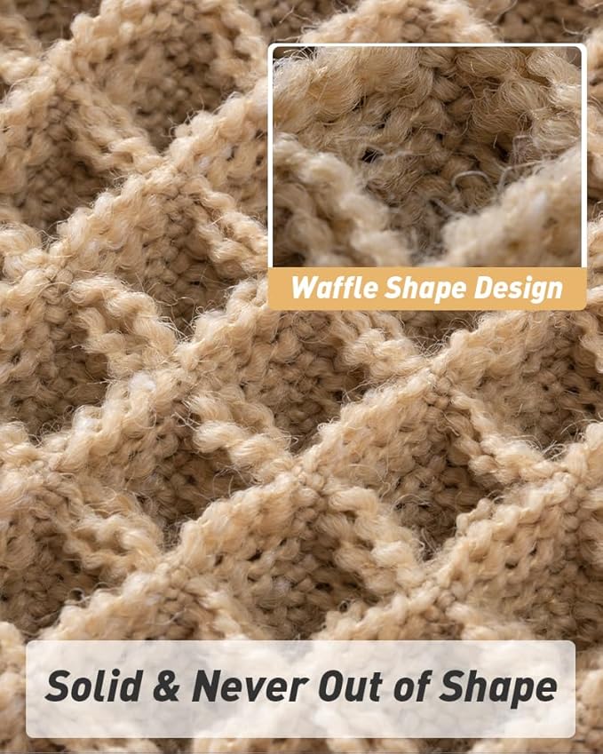 AMOAMI Upgraded Waffle Runner Rug, Super Absorbent Non Slip Bath Mats for Bathroom Floor, Machine Washable Bathroom Boho Runner Rug with Tassels, Ideal for Hallway Bedroom Laundry Room, 17" x 72"