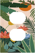 Outlet Covers Boho Tropical Plant Floral Pattern 1 Gang Duplex Wall Plate Decorative Switch Plates Electrical Receptacle Faceplate Light Switch Cover for Bedroom Cabin Decor