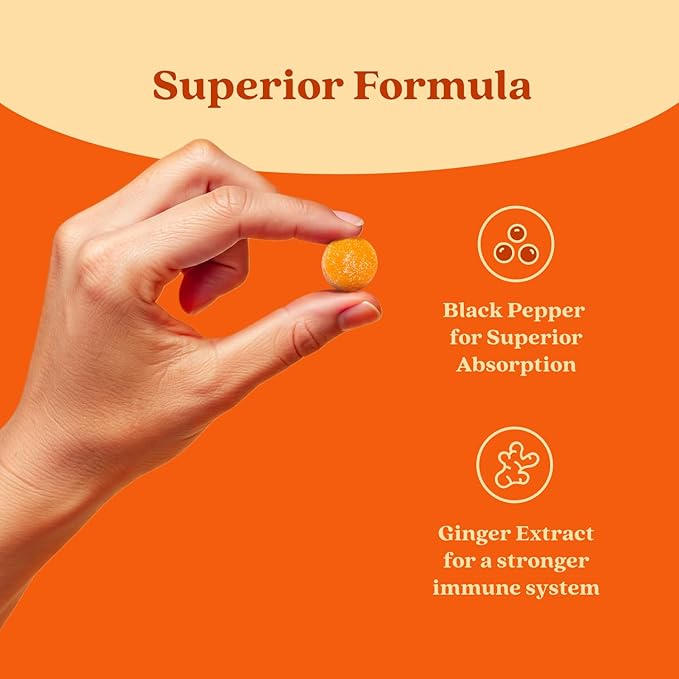 BeLive Turmeric Curcumin with Black Pepper & Ginger - 500 mg of Turmeric and Ginger Supplement for Immune Support, Healthy Skin, and Joint Health - Tropical Flavor | 60 Count
