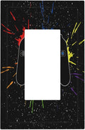 Classic Videogames Controller Black Splash Ink Colorful Decorative Outlet Covers 1 Gang Single Rocker Light Switch Cover Plate Wall Plates GFCI Faceplate for Kids Room Nursery Decor