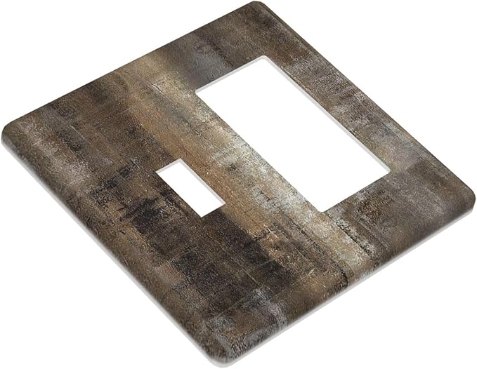 Outlet Covers Old Vintage Copper Rustic Rusty Modern Tan Brown 1 Toggle 1 Rocker Combination Decorative Wall Plate Electrical Switch Plates Light Switch Cover Plate for Farmhouse Cabin Decor