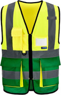 A-SAFETY yellow green work vest