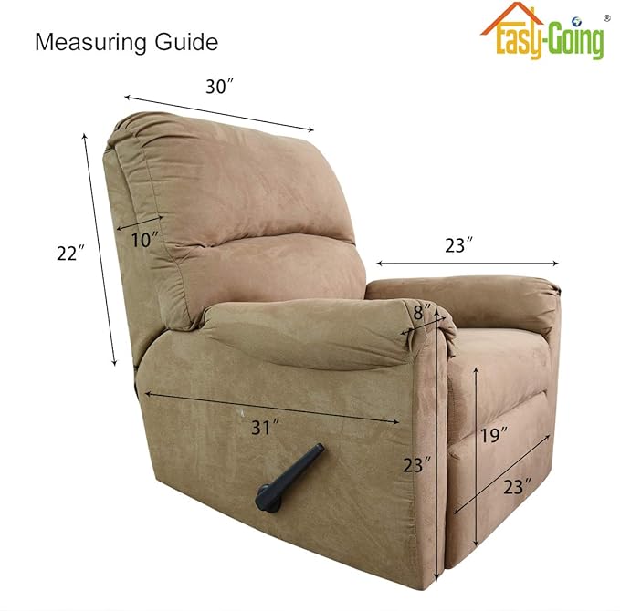 Easy-Going Recliner Chair Slipcover Reversible Sofa Cover Water Resistant Couch Cover Furniture Protector with Elastic Straps for Pets Dog (Recliner 22 inch, Coffee/Ivory)