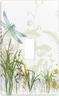 Wild Flower Dragonfly 1 Gang Toggle Light Switch Cover Plates Decorative Electric Outlet Covers Decorator Wall Switch Plate Receptacle Plug Covers 4.5 * 2.76 Inches