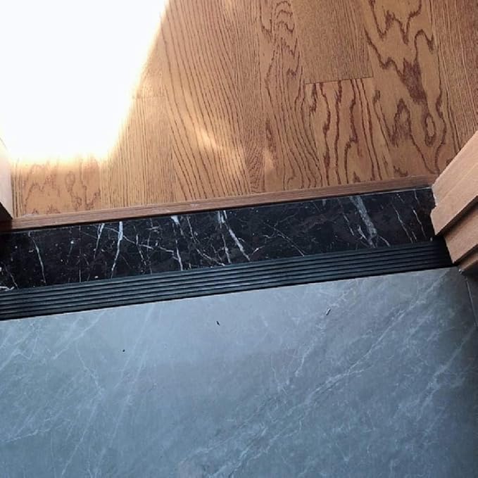 Bilaida 0.8" Rise Solid Rubber Threshold Ramp, 1500 LBS Capacity, 39" Wide Non-Slip Wheelchair Ramp for Doorway Indoor or Outdoor, Bathroom, Garage and Supermarket Entrance, Cuttable Black (0.8"H, 1)