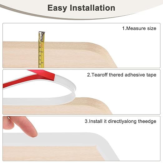 U-Shape Edge Banding, 0.98 Inch x 32.8 FT Self Adhesive Rubber Edge Trim Flexible TPE Corner Protector for Desk/Shelves/Furniture/Countertop/Table/Cabinet/Plywood [White]