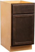 Quicklock RTA (Ready-to-Assemble) | Base Kitchen Cabinets - Shaker Style | Made in America (Espresso Stain, 18" Wx34.5 Hx24 D Base)