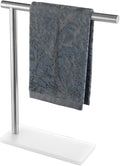 JQK Hand Towel Holder Stand Brushed, Modern Tree Rack Free Standing for Countertop with 12 Inch Bar, 304 Stainless Steel Thicken 0.8mm, HTT170-WN