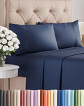 Twin XL 4 Piece Sheet Set - Cooling & Breathable Bed Sheets - Hotel Luxury Bed Sheets for Women, Men, Kids & Teens - Bedding w/Deep Pockets & Easy Fit - Soft & Wrinkle Free - Twin XL Navy Blue Sheets