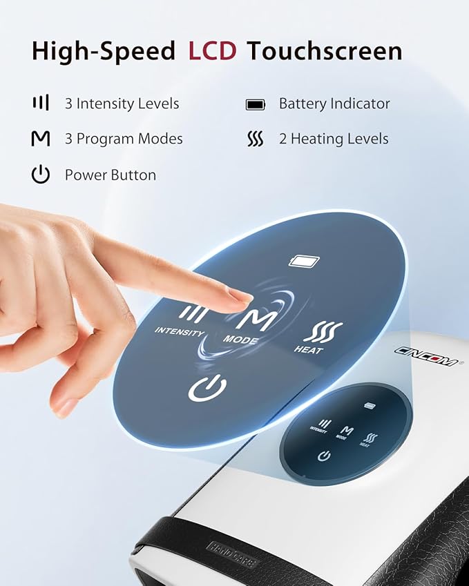CINCOM Hand Massager with Heat and Compression, Finger and Palm Massage Machine for Pain Relief, Arthritis and Improved Circulation, Gifts for Women (Crow)