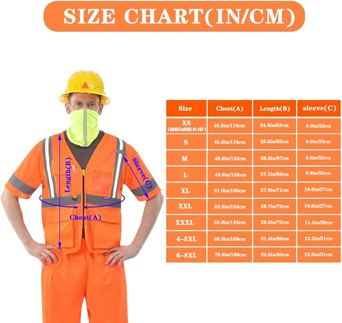 A-SAFETY Reflective Mesh Vest Class 3,with Pockets and Zipper