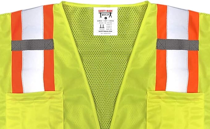 Premium High Visibility Surveyor Vest Solid Front Mesh Back, 5 Pack, 3X-Large