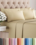 Cal King 6 Piece Sheet Set - Cooling & Breathable Bed Sheets - Hotel Luxury Bed Sheets for Women, Men, Kids & Teens - Bedding w/Deep Pockets & Easy Fit - Soft & Wrinkle Free - Cal King Beige Sheets