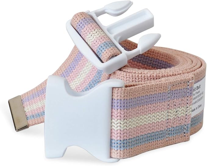 NYOrtho Plastic Buckle Gait Belt - Adjustable Machine Washable Strong and Durable Material Latex Free, Pastel, 54"