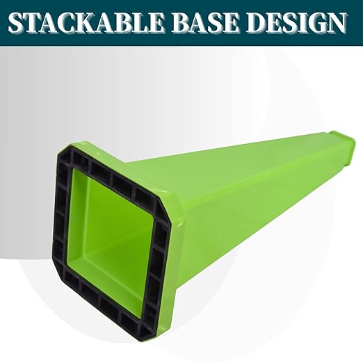 BESEA 6 Pack 36" Bright Green Traffic Safety Cones with Weighted Base, High-Visibility Parking Cones for Driveways, Business Parking Lots, Garages, Indoor/Outdoor Use