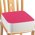 Booster Seat for Kitchen Chair - 4-Point Anchor 3.8" Lift Toddler Booster Seat for Dining Table with Side Pockets, Non-Slip & Portable Dining Cushion for Kids (Pink)