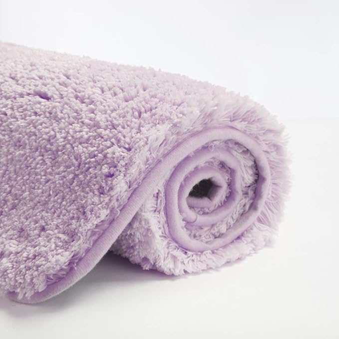 Suchtale Large Extra Soft and Absorbent Shaggy Bath Mat (24 x 60, Lavender) Machine Washable Microfiber Non Slip Bath Mat for Bathroom Floor