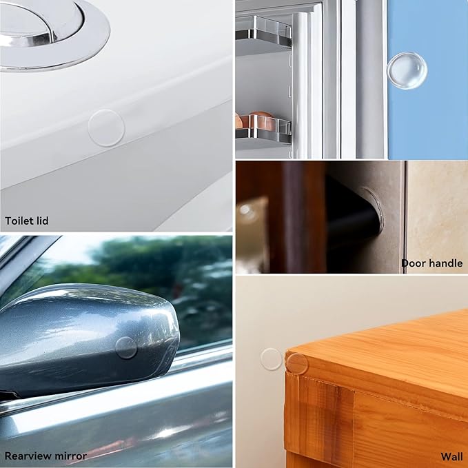 9pcs Wall Bumpers, Clear Wall Protectors, Door Bumpers for Doorknob, Furniture Bumpers, Reducing Noise, Protecting Walls,Using for Entrance Door,Cabinet Door,Fridge Door, Wall Bumper (25*25mm)