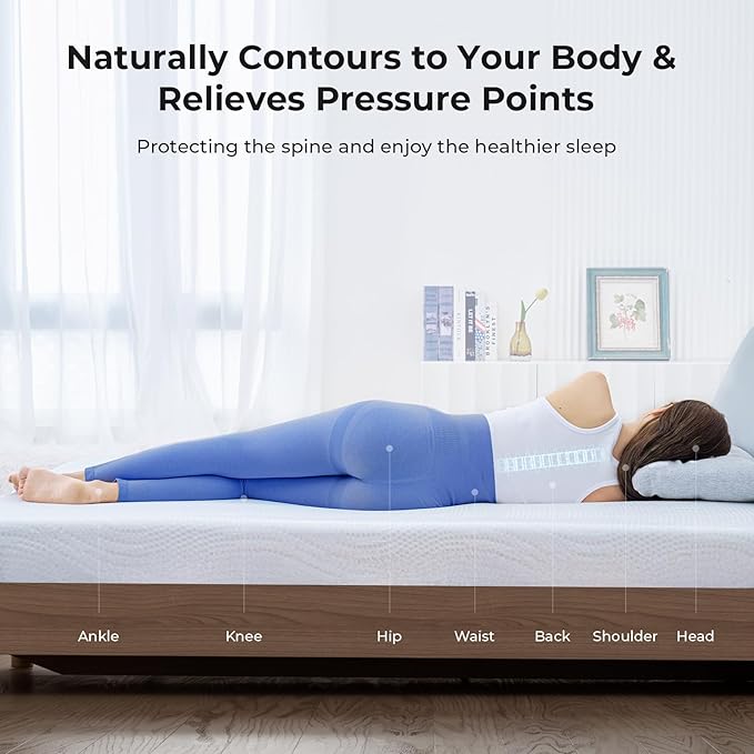 Cooling Mattress Topper Queen Size 4 Inch, Cooling Gel & Bamboo Charcoal Memory Foam Mattress Topper for Back Pain Relief, Firm Dual-Layer Foam Bed Pad with Removable Cover