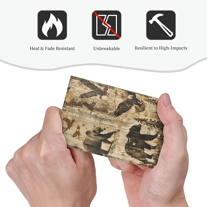 Light Switch Cover Plate Vintage Cabin Wildlife Animal Bear Eagle Forest 1 Gang No Device Blank Electrical Wall Plates Faceplate Decorative Switch Plate for Farmhouse Bedroom Decor