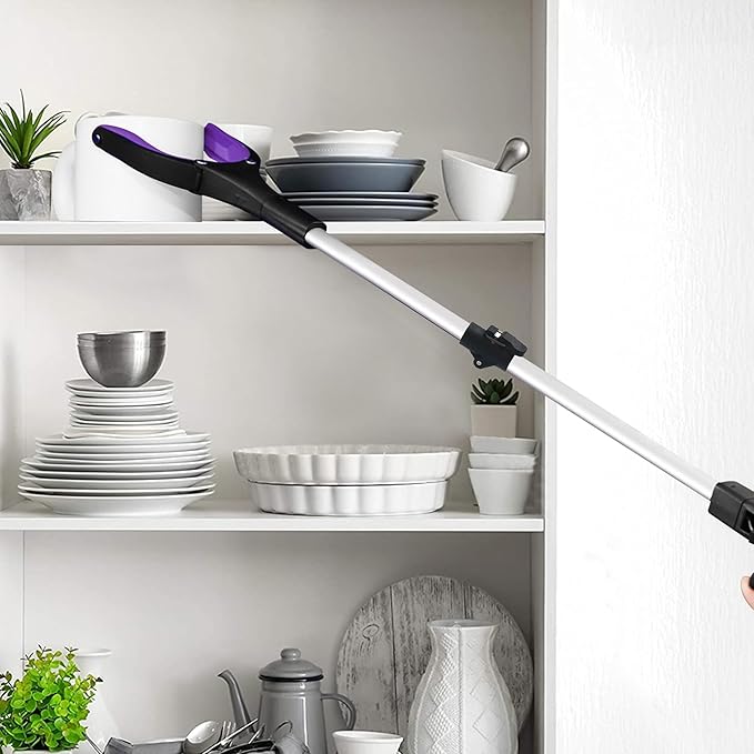32 inch GrabRunner Heavy Duty(up to 10 lbs) Reacher Grabber Tool with Strong Magnetic (Purple(1Pack))