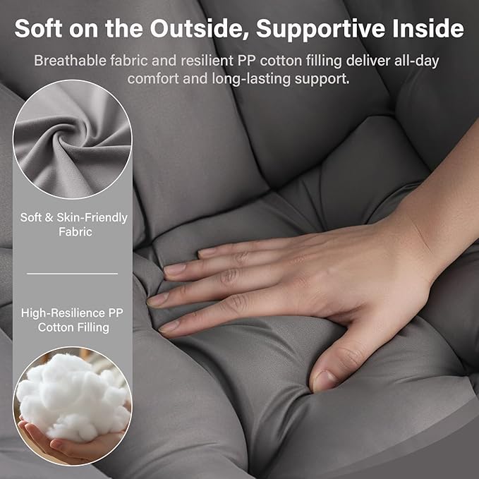Lazy Chair with Folding Ottoman, Modern Accent Lounge Armchair with Armrests and a Side Pocket & Foldable Footstool, Leisure Reading Chair for Living Room, Bedroom, Dorm & Office, Dark Grey