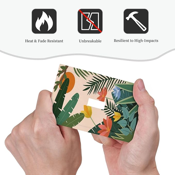 Decorative Light Switch Cover Boho Tropical Plant Floral Pattern 1 Gang Single Toggle Device Electrical Faceplate Switchplates Decorator Outlet Wall Plate for Bedroom Cabin Decor