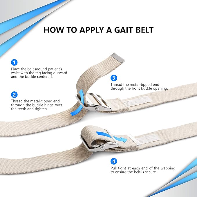 NYOrtho Metal Buckle Gait Belt - Adjustable Machine Washable Strong and Durable Material Latex Free, Coral, 54"