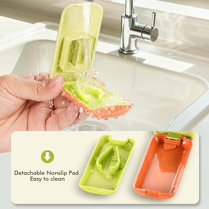 JohnBee Pill Cutter - Sharp & Durable Silicone Pill Splitter, Non-Slip Base, Portable Tablet Cutter for Daily Medication, Vitamins & Supplements. Designed for Swallowing Difficulties & Pets (Green)