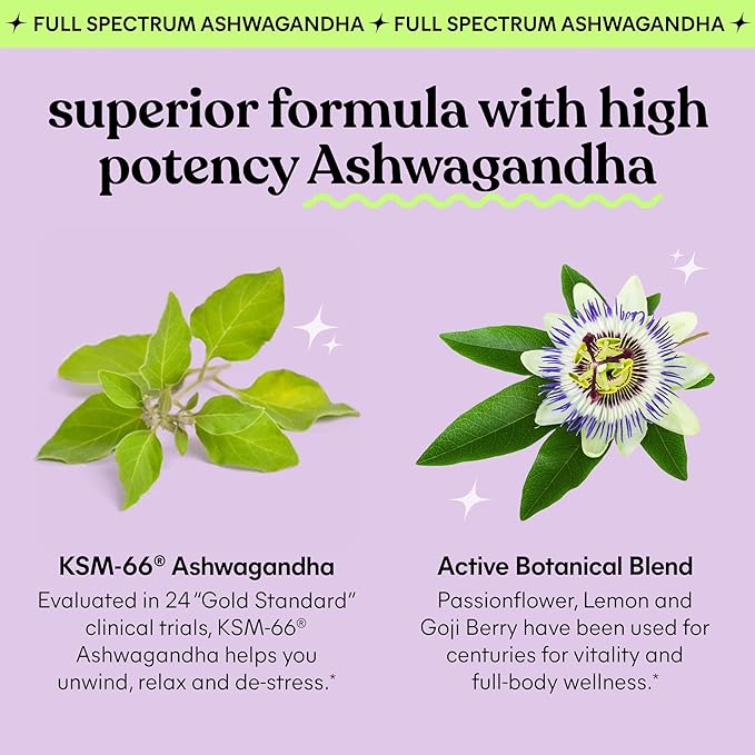 Lemme Chill Stress Relief Gummies with 300mg KSM-66 Ashwagandha, Lemon Balm, Passionflower & Goji to Support Relaxation, Healthy Cortisol & Sleep - Gluten-Free, Non-GMO, Mixed Berry (60 Count)