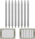 8Pcs Adjustable Bed Sheet Straps Clips, Elastic Mattress Sheet Fasteners Holder and Suspenders, Grippers to Hold Sheet, Mattress, Sofa, Couch, Table Cloth, Ironing Board Cover(Grey)