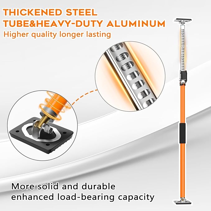 HOLOTHURIAN Cabinet Jack Support Pole, 49.2-114.2 inches Third Hand Tools Adjustable Support Pole, 3rd Hand Support System for Upper Cabinet Installation, 300 LB Capacity, 2-Pack