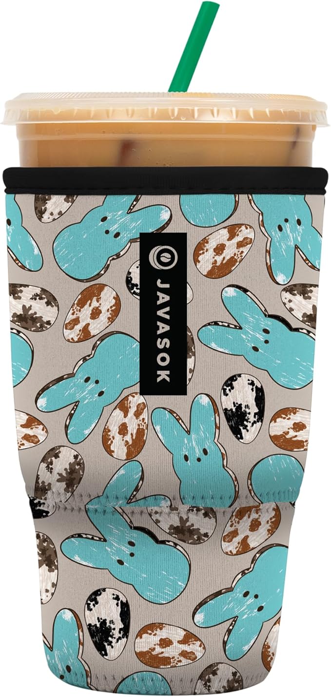 Sok It JavaSok Iced Coffee & Cold Soda Insulated Neoprene Cup Sleeve (Hanging With My Peeps, Large: 30-32oz)