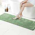 MIULEE Extra Thick Non Slip Bathroom Rug Shaggy Soft Bath Mat Plush Microfiber Absorbent Water for Shower Tub Machine Washable (Sage Green, 24x70 Inches)