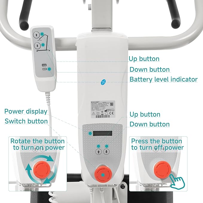ELENKER Electric Patient Lift, Stand Up Patient Lift -Sit to Stand, Safely Sit, Stand or Transfer with Ease