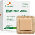 Silicone Foam Dressing 3x3 Inch with Border 10 Packs Adhesive Waterproof Wound Dressing Bandages for Wound Care High Absorbency Foam Pad Bandaid