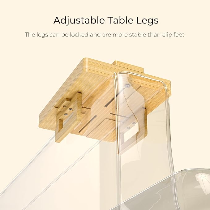 Wealone Bamboo Couch Arm Tray for Wide Couch, Sofa Arm Clip Table with Storage Box, Couch Armrest Tray with 360°Rotating Phone Holder, Sofa Arm Table Clip for Eating, Drinks or Dining