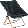 Tiita Comfy Folded Chair, Soft Faux Fur Oversized Folding Accent Chair, Lounge Lazy Chair for Kids Teens Adults, Metal Frame Moon Chair for Bedroom, Living Room, Dorm Rooms