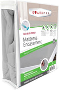 Guardmax Jersey Knitted Short Queen Zippered Mattress Encasement - Waterproof & Bed Bug Proof Mattress Protector - Comfortable, Soft, and Noiseless Zippered Bedding - Dust Mite P0roof (60 x 75 x 12)