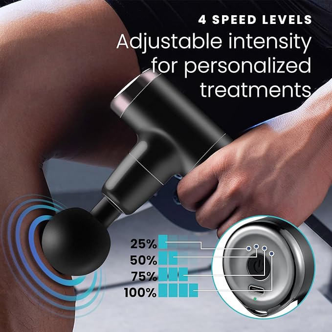 HOM Deep Tissue Mini Massage Gun - Quiet and Portable Handheld Massager for Treating Muscle Soreness, Back Pain and Body Ache