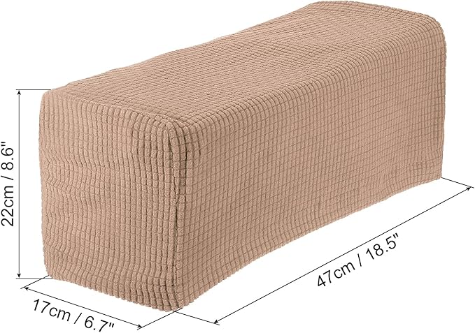 uxcell 2pcs Stretch Armrest Covers for Chairs/Sofas, Couch Arm Covers with Twist Pin, Furniture Protector Slipcovers Camel