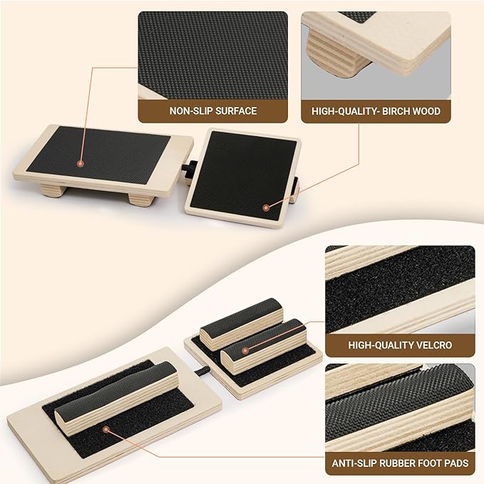 Ankle Balance Board Foot Strengthener - Single Leg Balance Board Foot Exerciser for Sprained Ankle,Posture Corrector, Physical Therapy for Plantar Fasciitis and Toe Stretcher Board for Gym Home