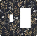 Outlet Covers Vintage Floral Wildflowers Plant 1 Toggle 1 Rocker Combination Decorative Wall Plate Electrical Switch Plates Light Switch Cover Plate for Bathroom Home Decor