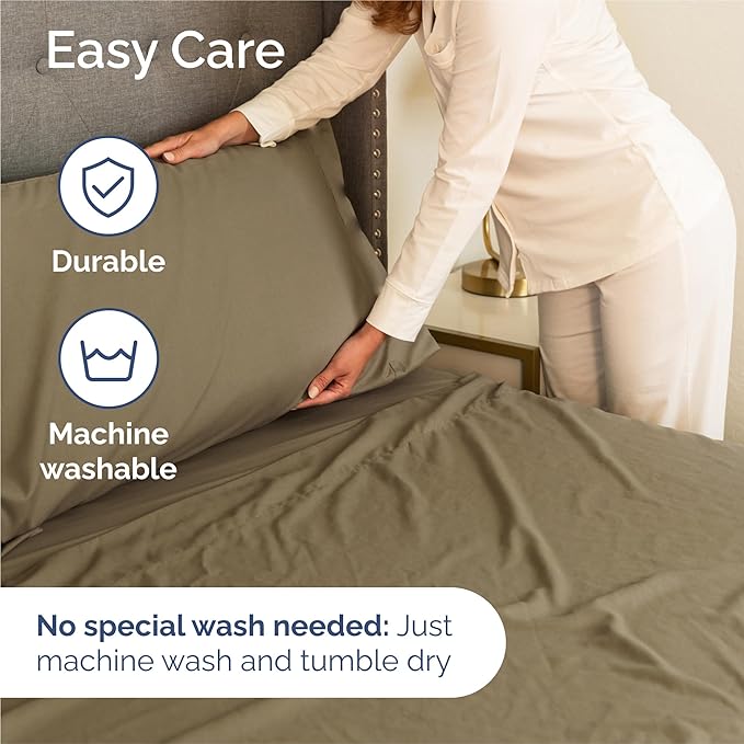 King 6 Piece Sheet Set - Cooling & Breathable Bed Sheets - Hotel Luxury Bed Sheets for Women, Men, Kids & Teens - Comfy Bedding with Deep Pockets & Easy Fit - Soft and Wrinkle Free - King Khaki Sheets