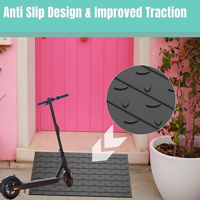 BESEA 2.5" inch Threshold Ramp Rubber Wheelchair Ramp, No-Slip Surface 3500 Lbs Load Capacity for Home Doorways Driveways Curb