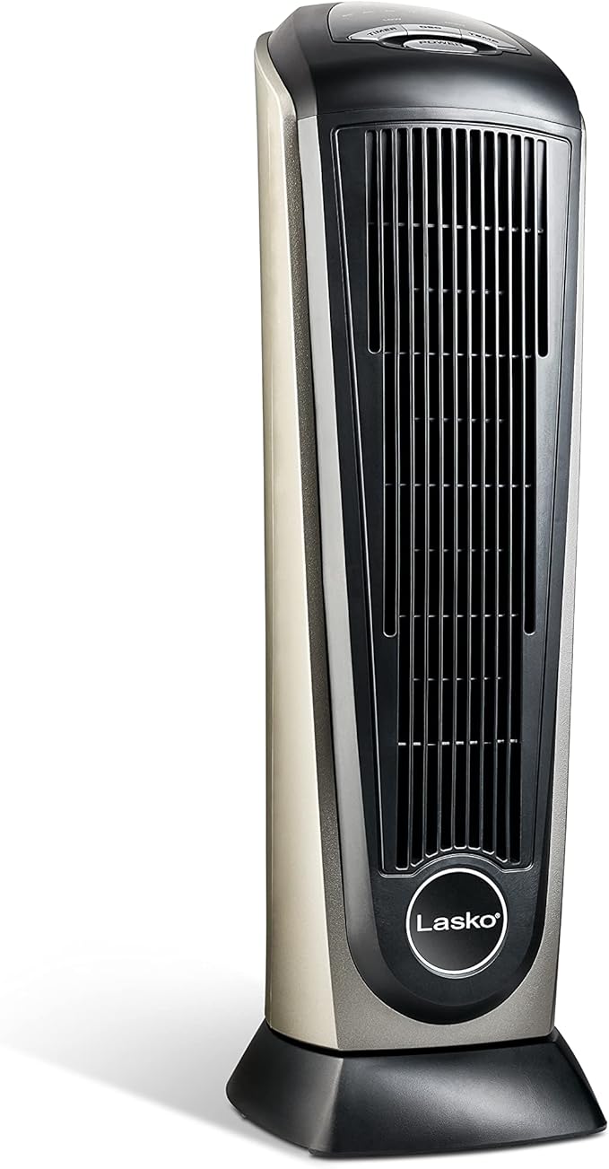 Lasko 1500W Ceramic Tower Space Heater with Remote, Thermostat, Timer & Widespread Oscillation, Portable Electric Heater for Indoor Use, Bedroom & Living Room, 751320